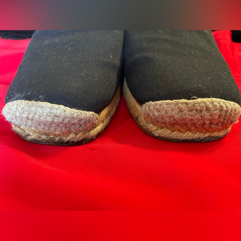 YVES SAINT LAURENT Vintage Canvas Wedge Espadrilles Heeled Espadrille YSL 8.5 9 - Picture 4 of 14